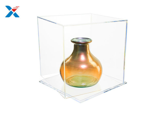 hoja transparente de la exhibición de las ilustraciones del plexiglás de 3m m de la caja de acrílico del cubo